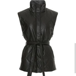 NWT Blank NYC Puffer Belted Vest